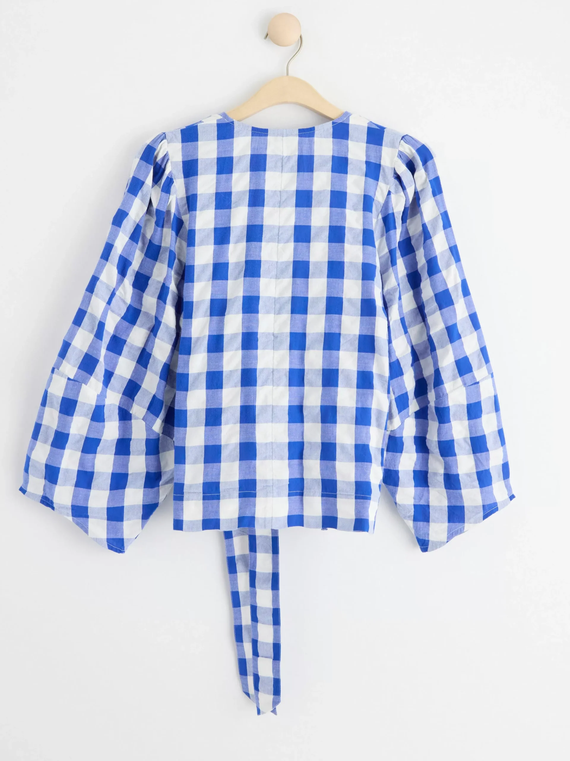 Blusar & Skjortor>Lindex Rutig Blus Med Vid Arm Blue