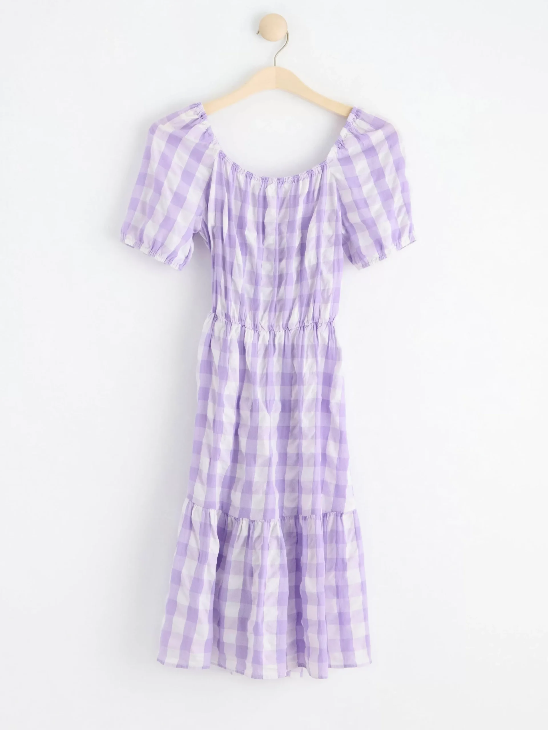 Klänningar>Lindex Rutig Bomullsklanning Med Oppen Ryggdel Light Lilac