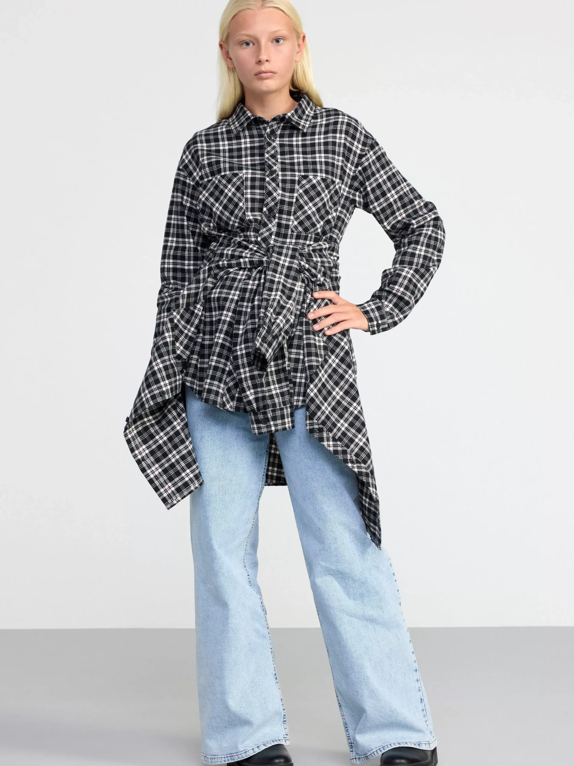 Skjortor & Blusar>Lindex Rutig Flanellskjorta Med Lang Arm Black