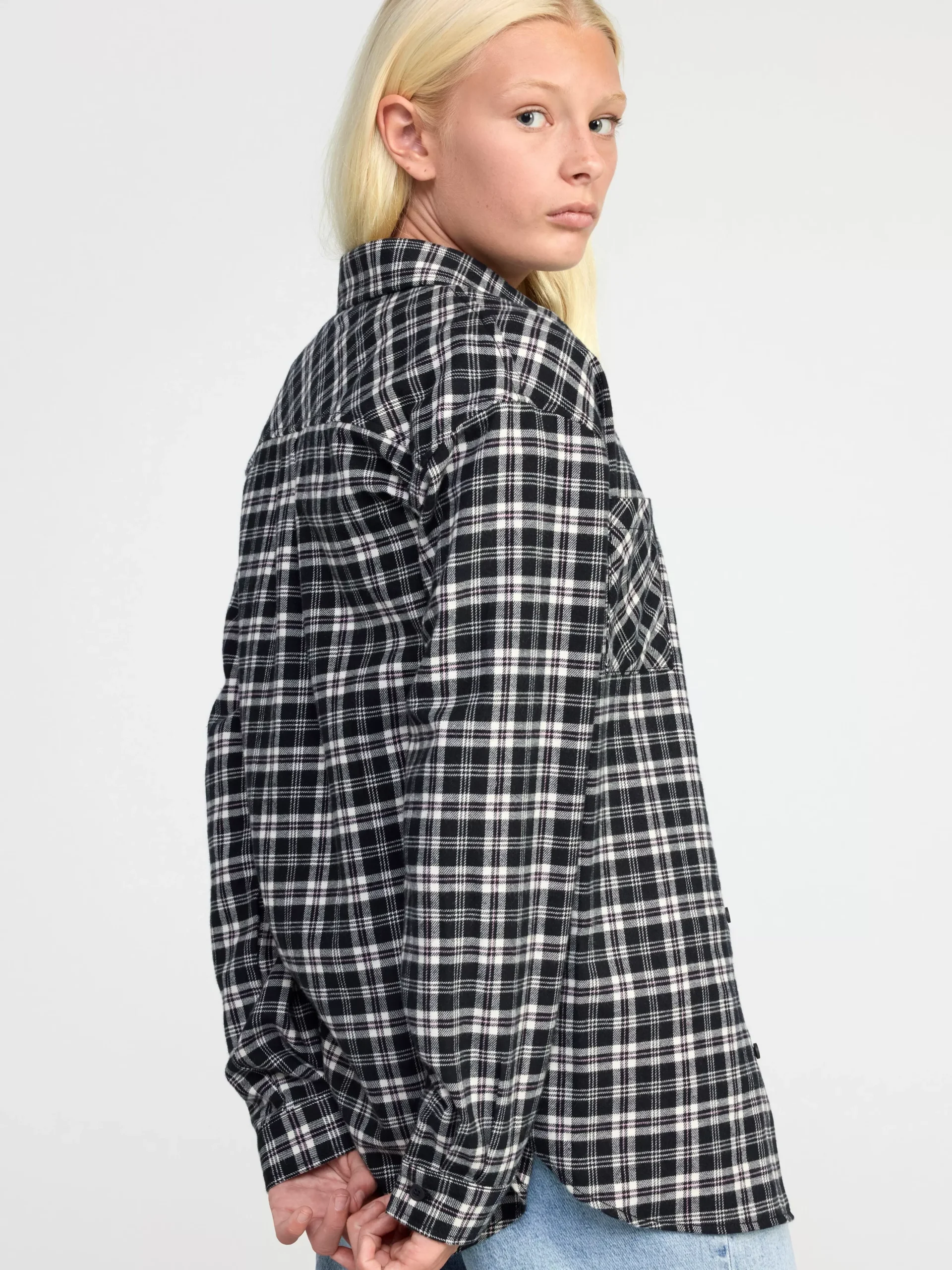 Skjortor & Blusar>Lindex Rutig Flanellskjorta Med Lang Arm Black