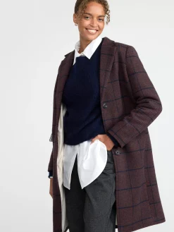 Ytterkläder>Lindex Rutig Kappa Dark Blue