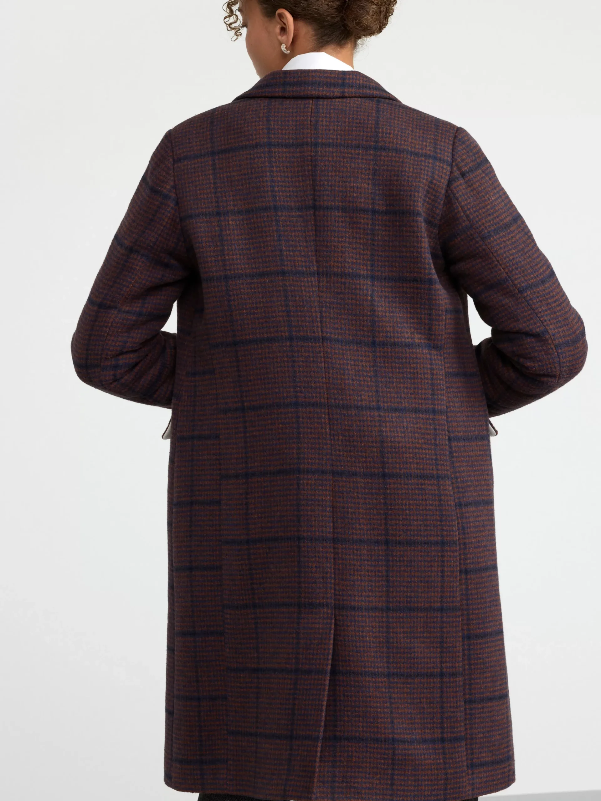 Ytterkläder>Lindex Rutig Kappa Dark Blue