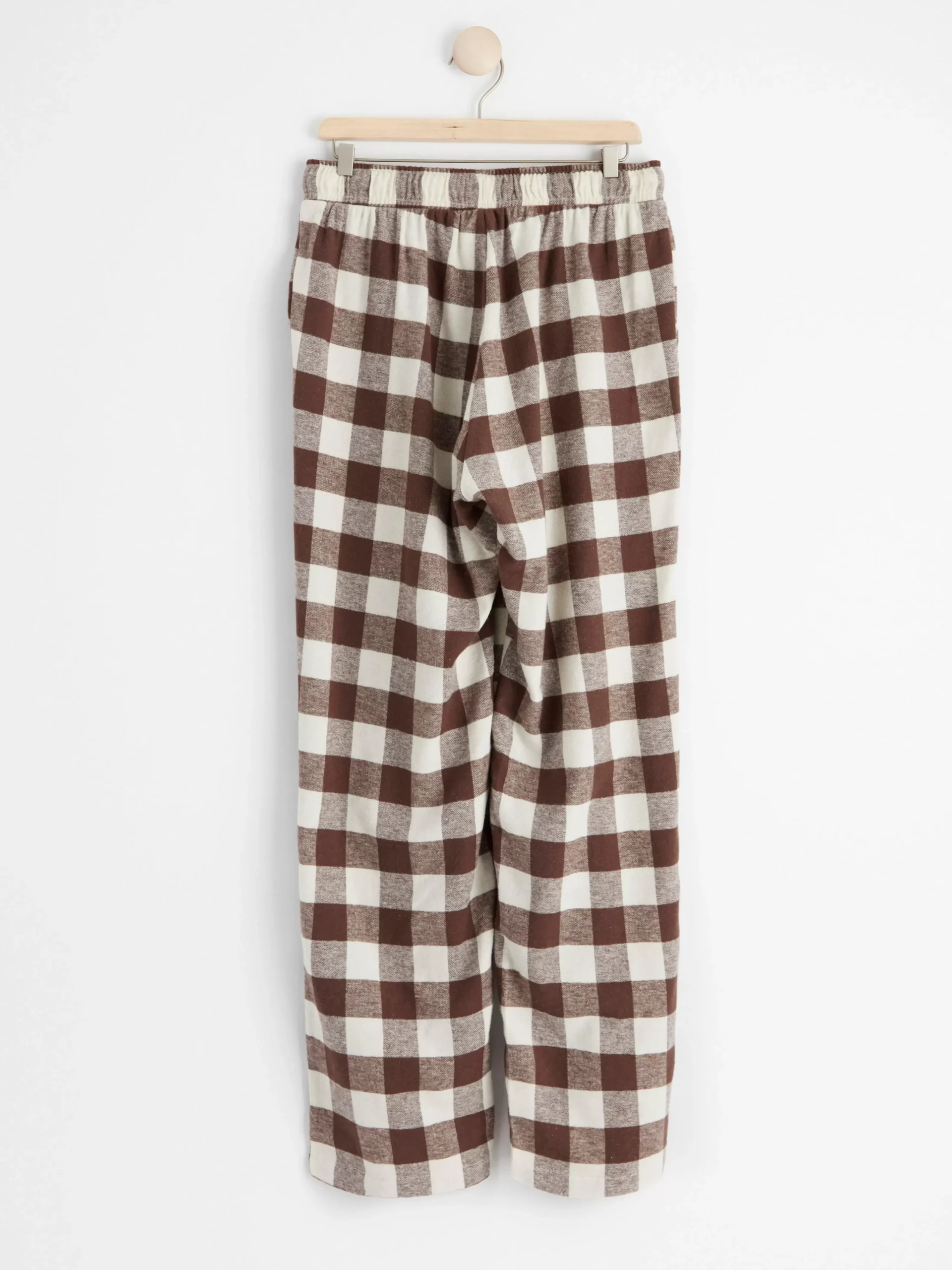 Byxor & Leggings>Lindex Rutig Pyjamasbyxa I Flanell Dark Dusty Brown