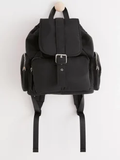 Accessoarer>Lindex Ryggsack Med Fickor Och Dragkedjor Black