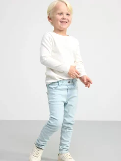 Jeans>Lindex Sam Superstretchiga Pull-Up-Jeans Med Slim Fit Och Normalhog Midja Light Denim