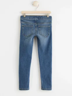 Jeans>Lindex Sara Slim Jeans Med Normalhog Midja Dark Denim