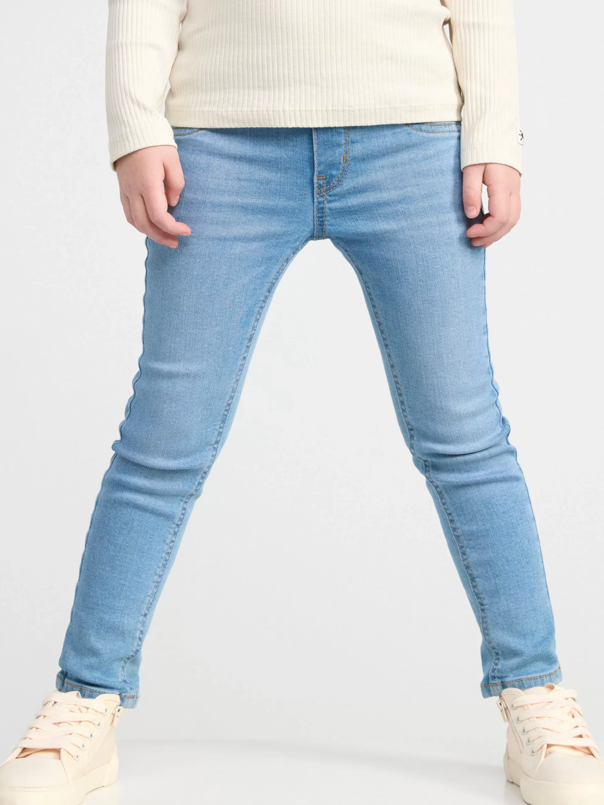Jeans>Lindex Sara Slim Pull-Up-Jeans Med Normalhog Midja Denim