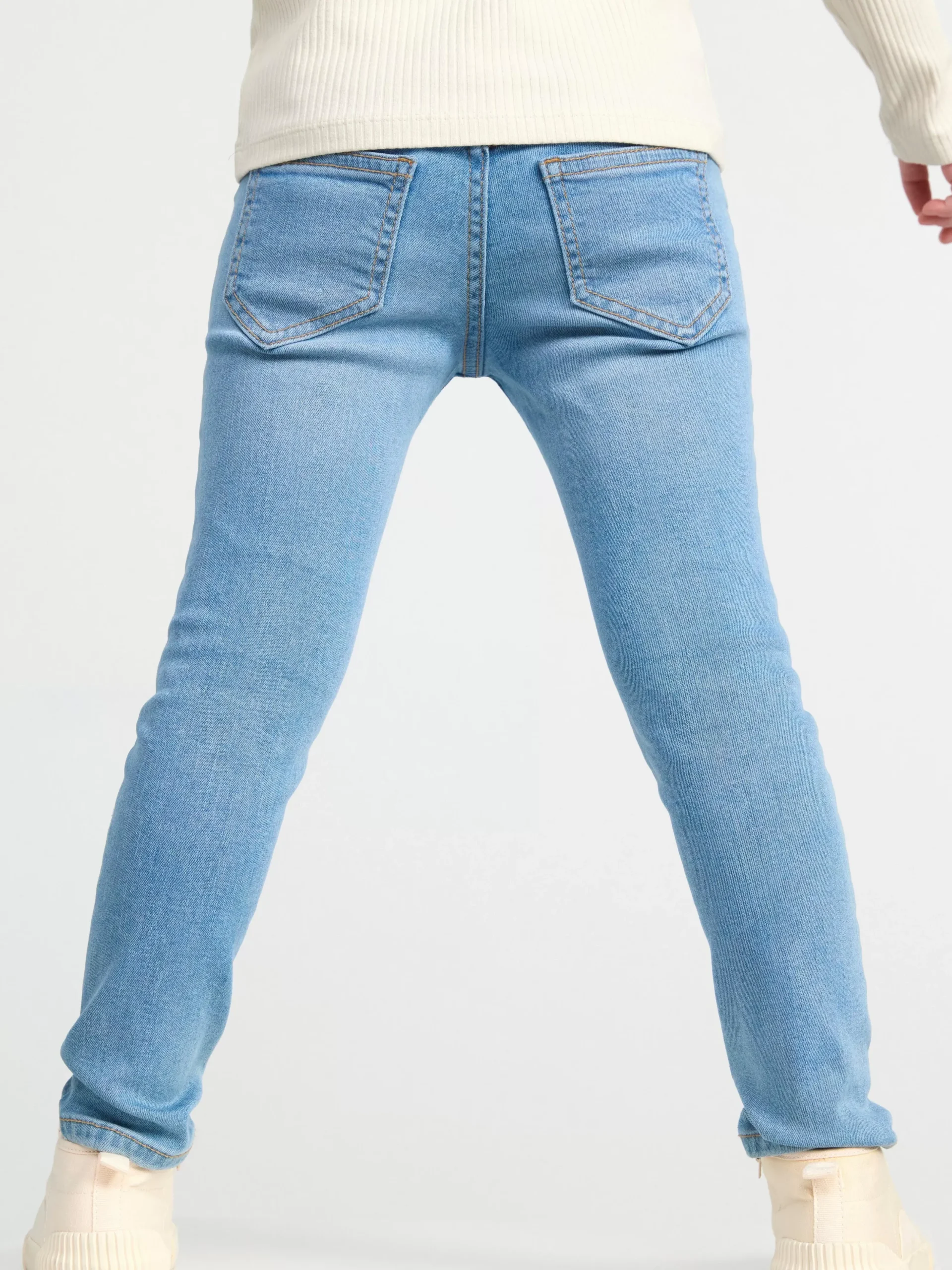 Jeans>Lindex Sara Slim Pull-Up-Jeans Med Normalhog Midja Denim