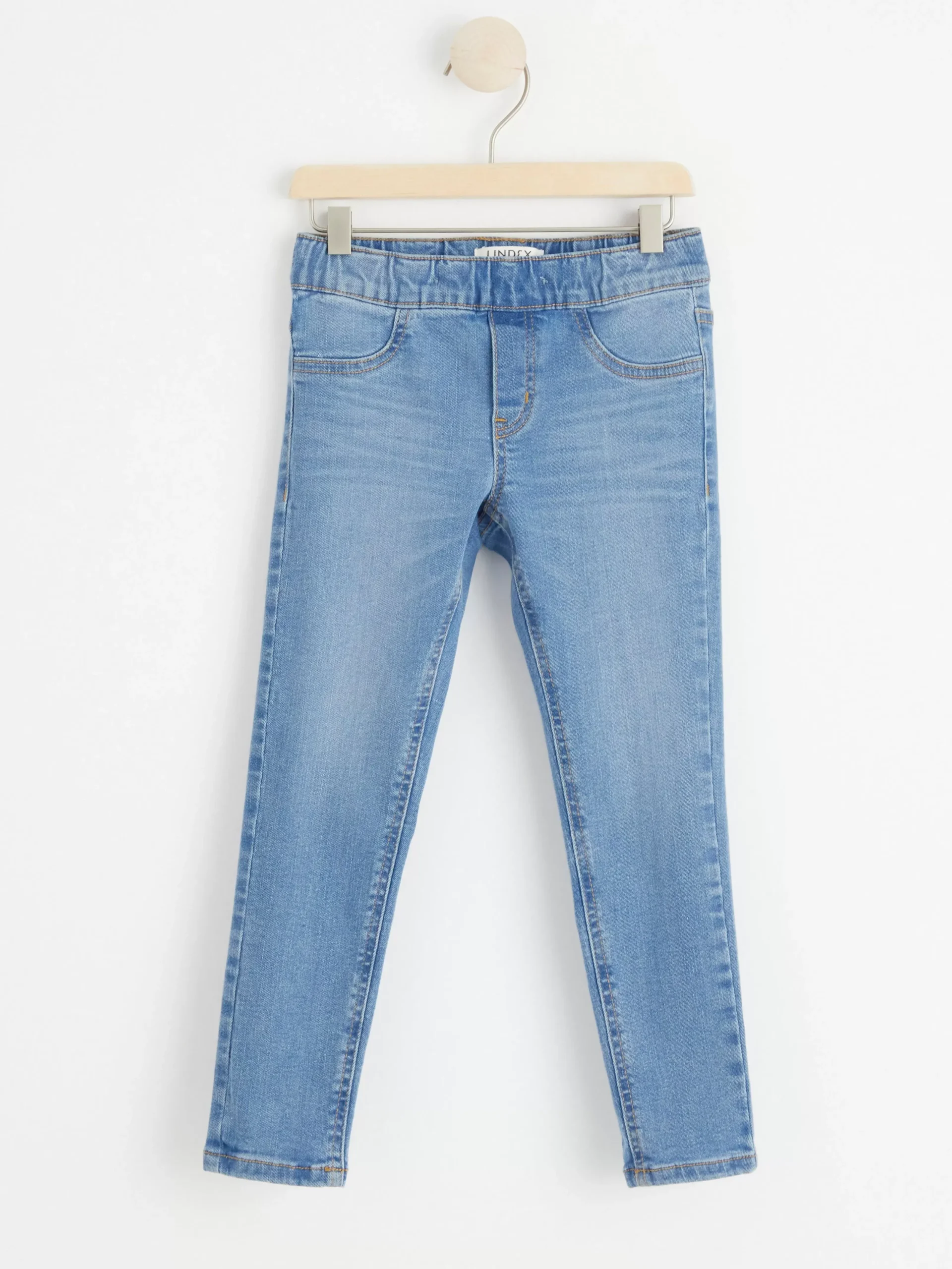 Jeans>Lindex Sara Slim Pull-Up-Jeans Med Normalhog Midja Denim