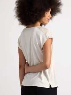 Toppar & T-Shirts>Lindex Satin- Och Trikatopp Light Beige