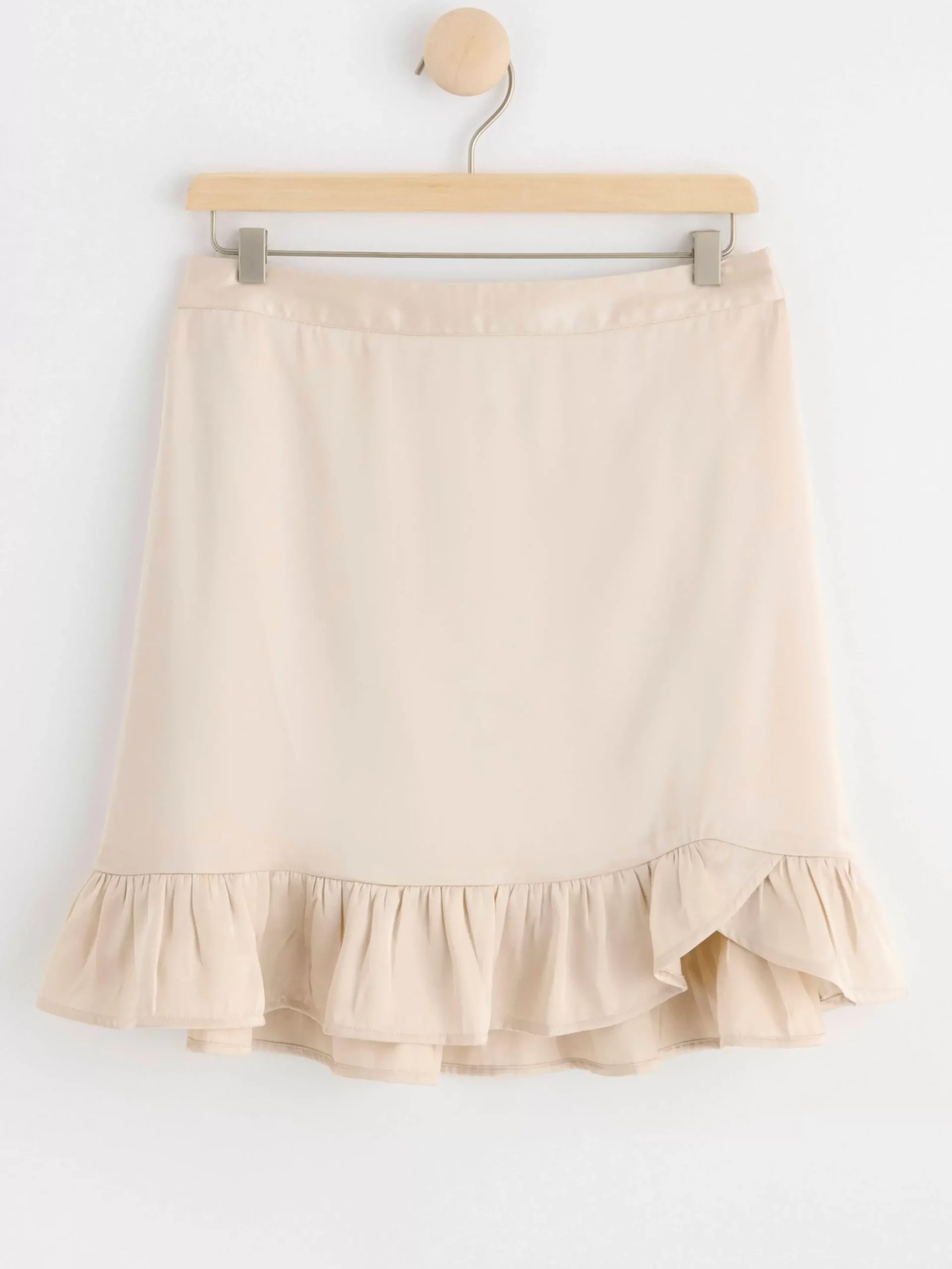 Kjolar>Lindex Satinkjol Med Volanger Light Beige