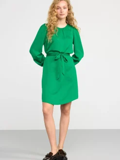 Klänningar>Lindex Satinklanning Med Knytskarp Dark Green