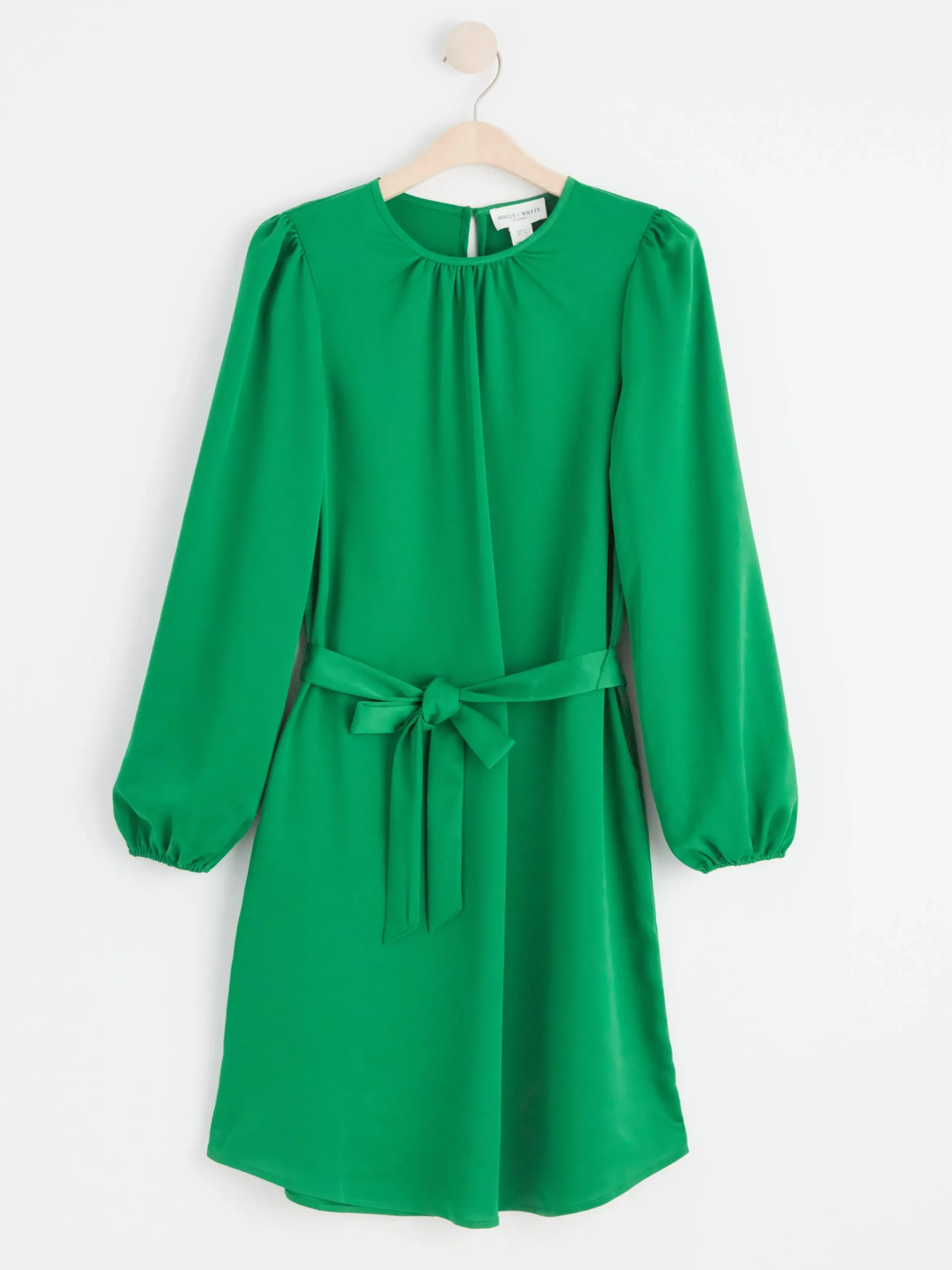 Klänningar>Lindex Satinklanning Med Knytskarp Dark Green