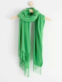 Accessoarer>Lindex Scarf Med Fransar Green