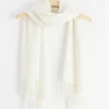 Accessoarer>Lindex Scarf Med Fransar Off White
