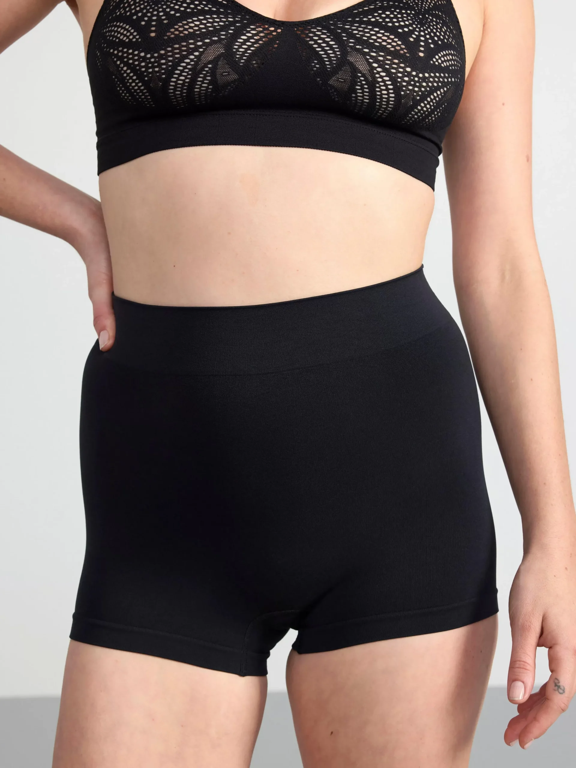 Trosor>Lindex Seamless Boxer Trosa High Waist Black
