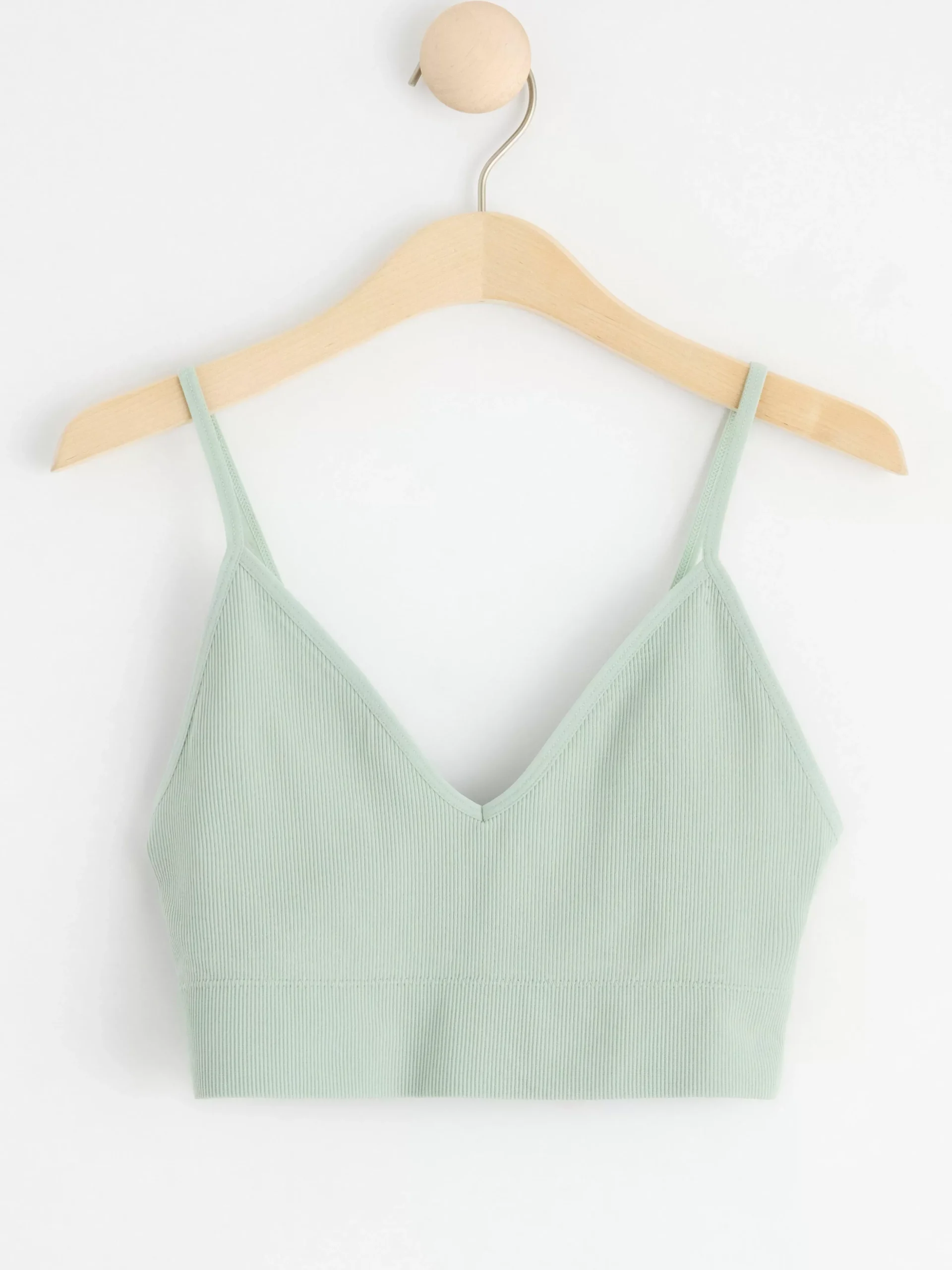 Bh>Lindex Seamless Ribbad Soft Bh Light Dusty Green