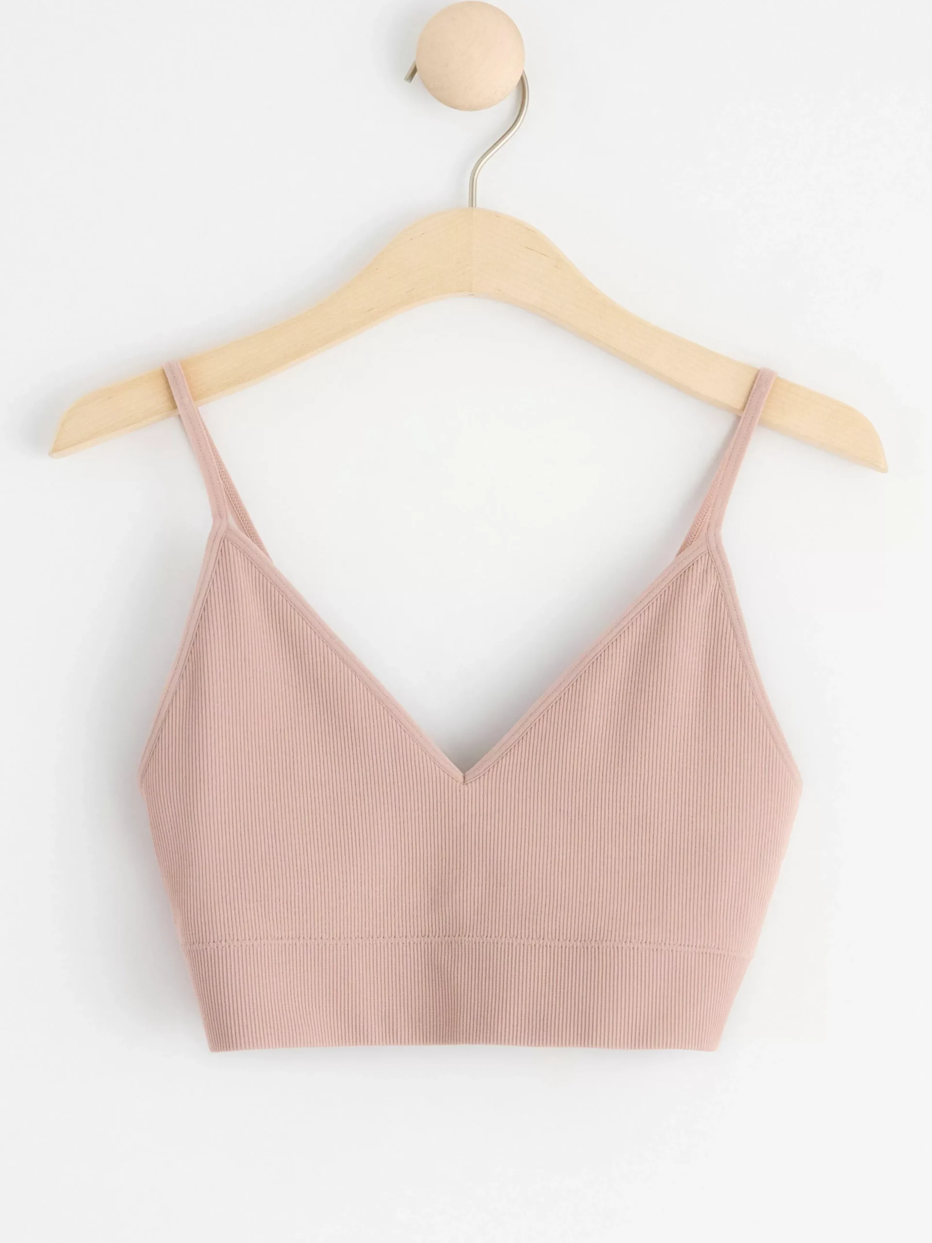Bh>Lindex Seamless Ribbad Soft Bh Light Dusty Pink