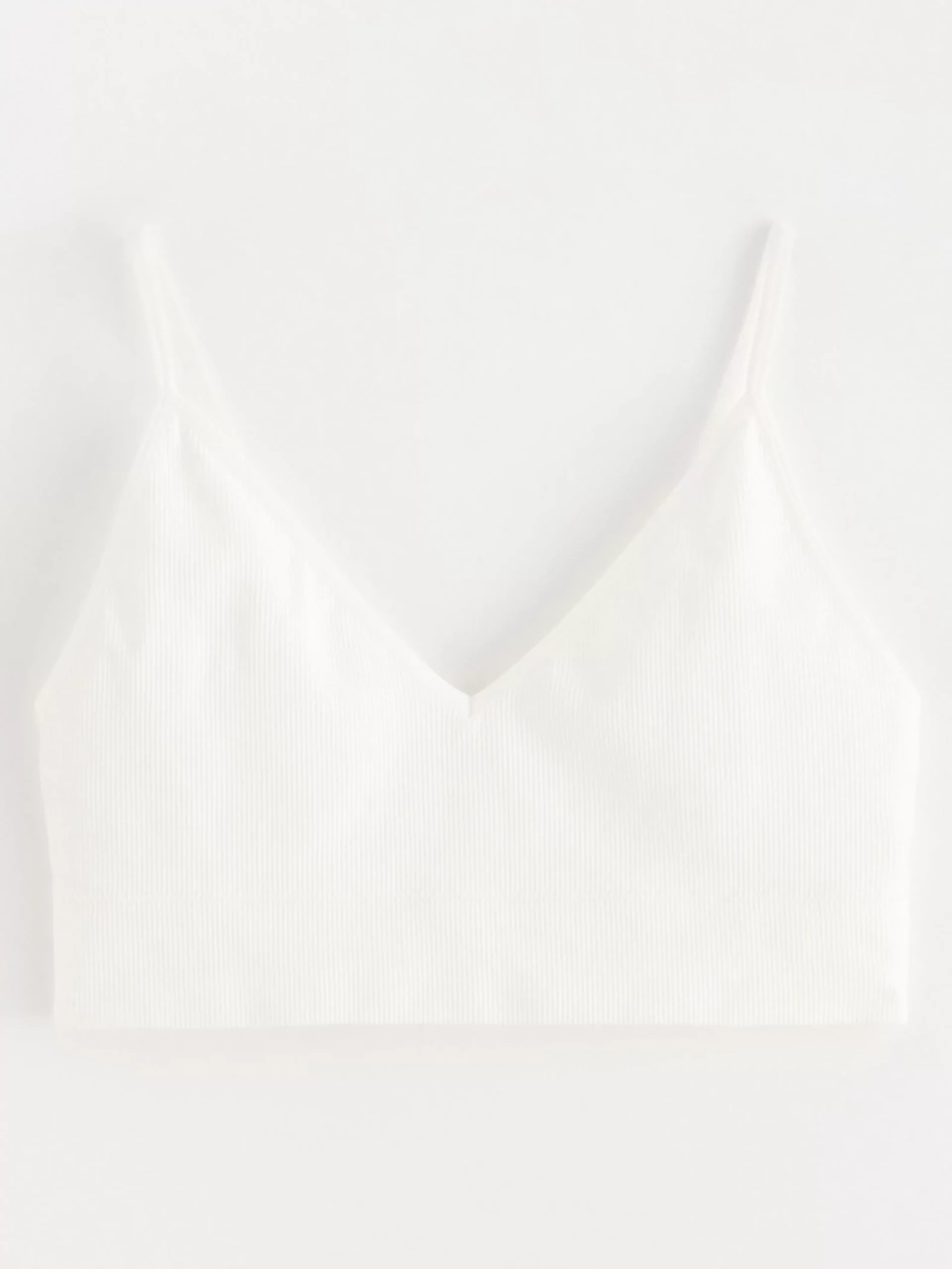 Bh>Lindex Seamless Ribbad V-Ringad Soft-Bh White