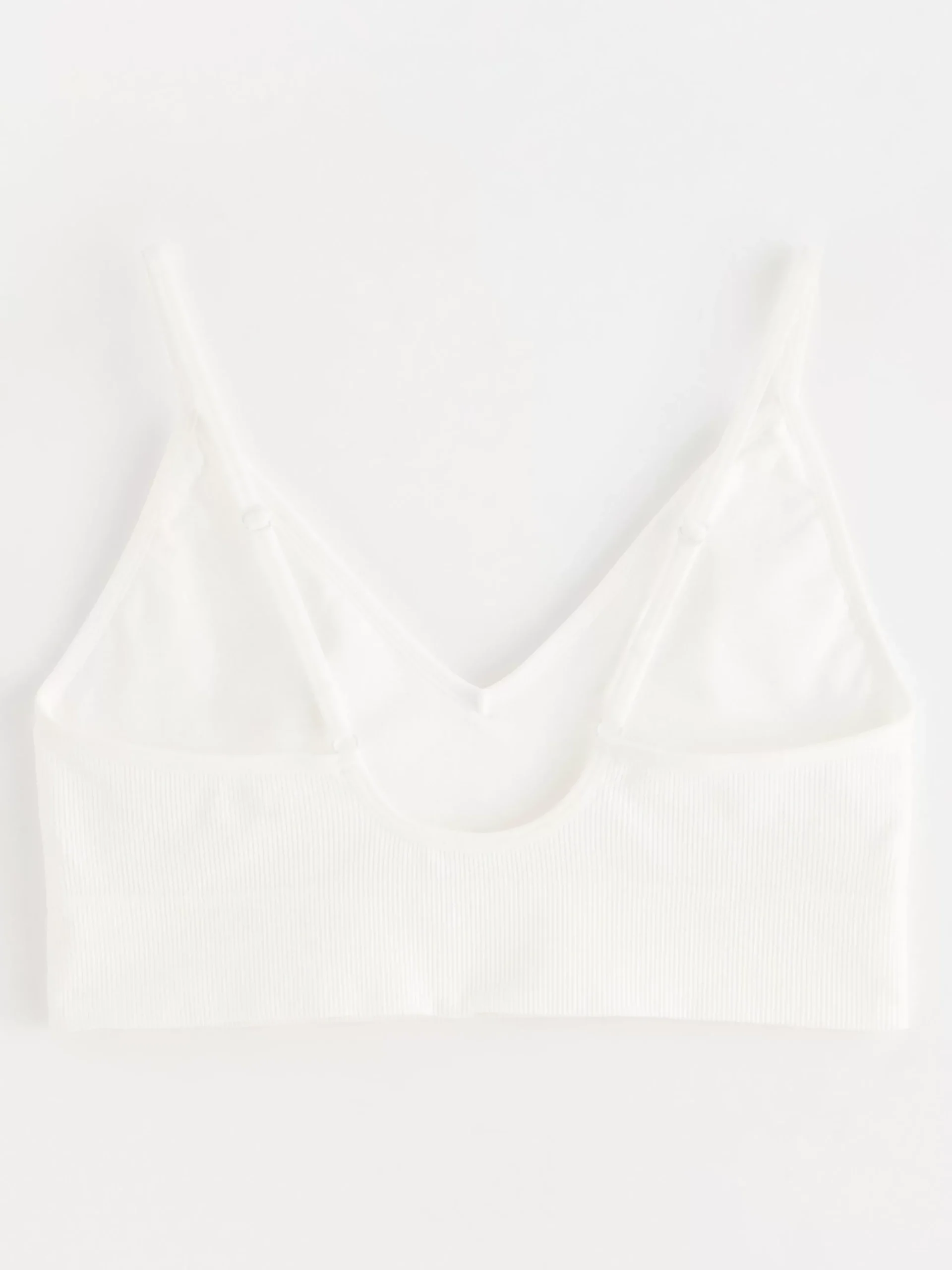 Bh>Lindex Seamless Ribbad V-Ringad Soft-Bh White