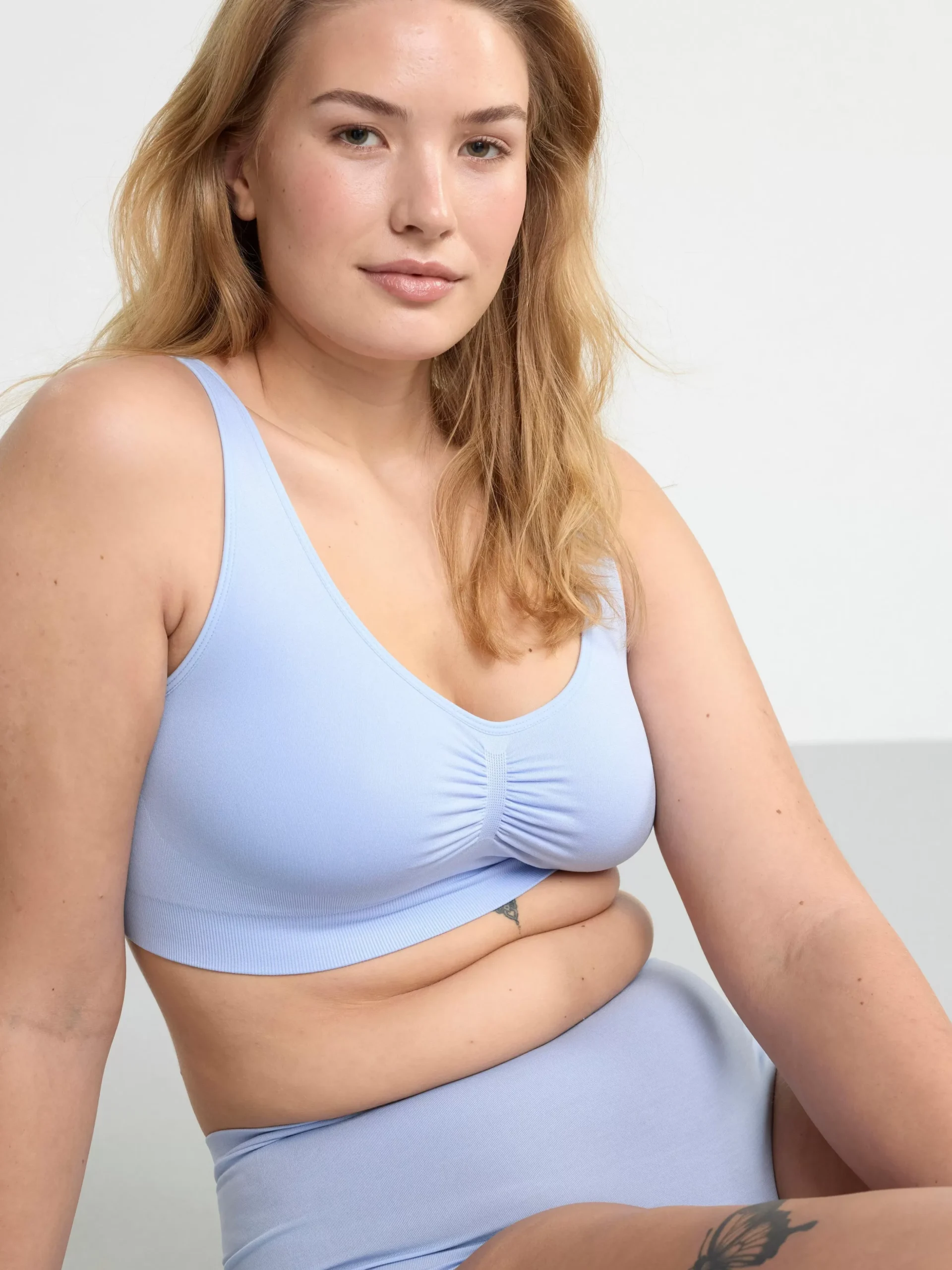 Bh>Lindex Seamless Soft Bh Light Dusty Blue