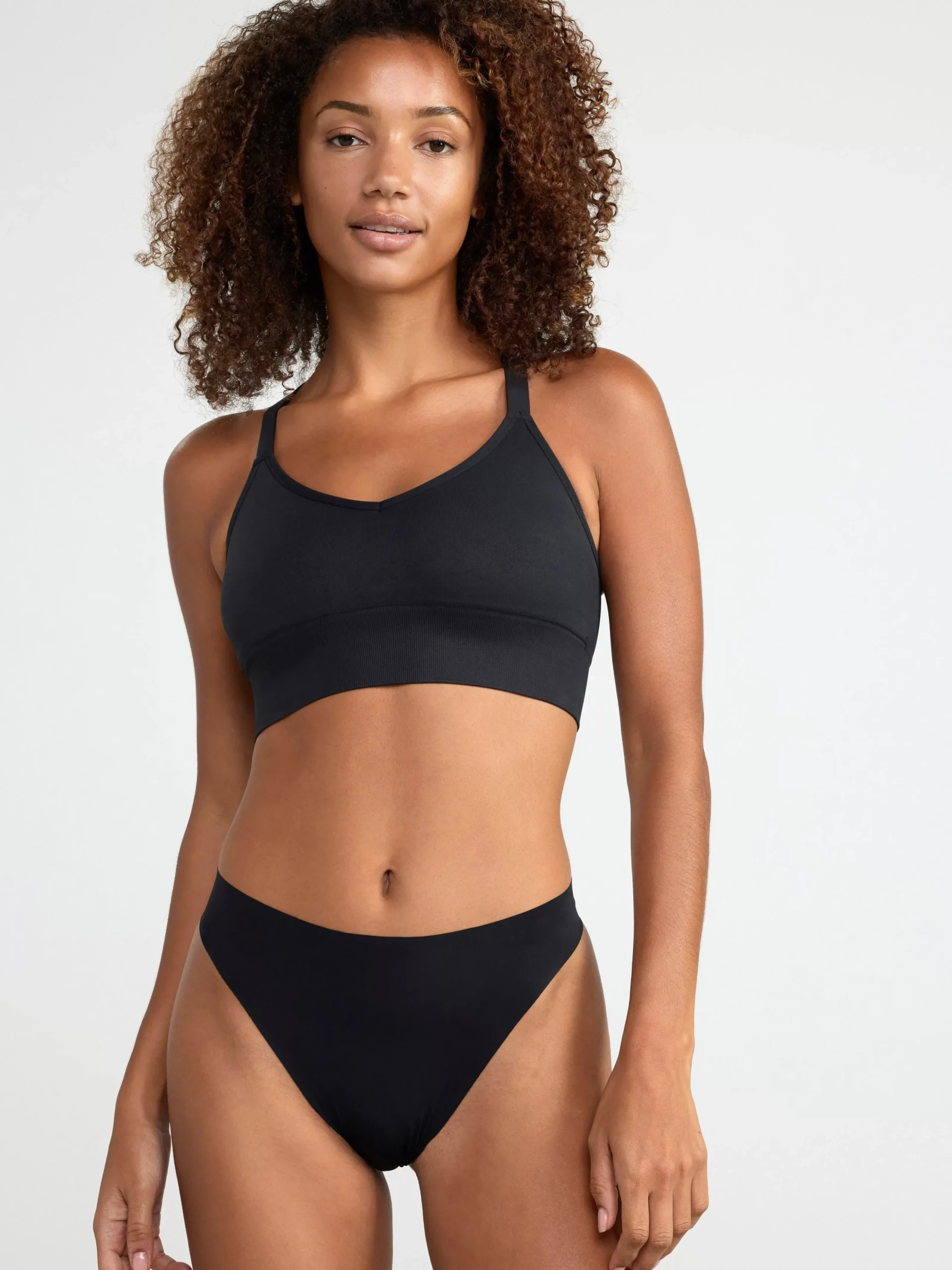 Träningskläder>Lindex Seamless Sport Bh Light Support Black