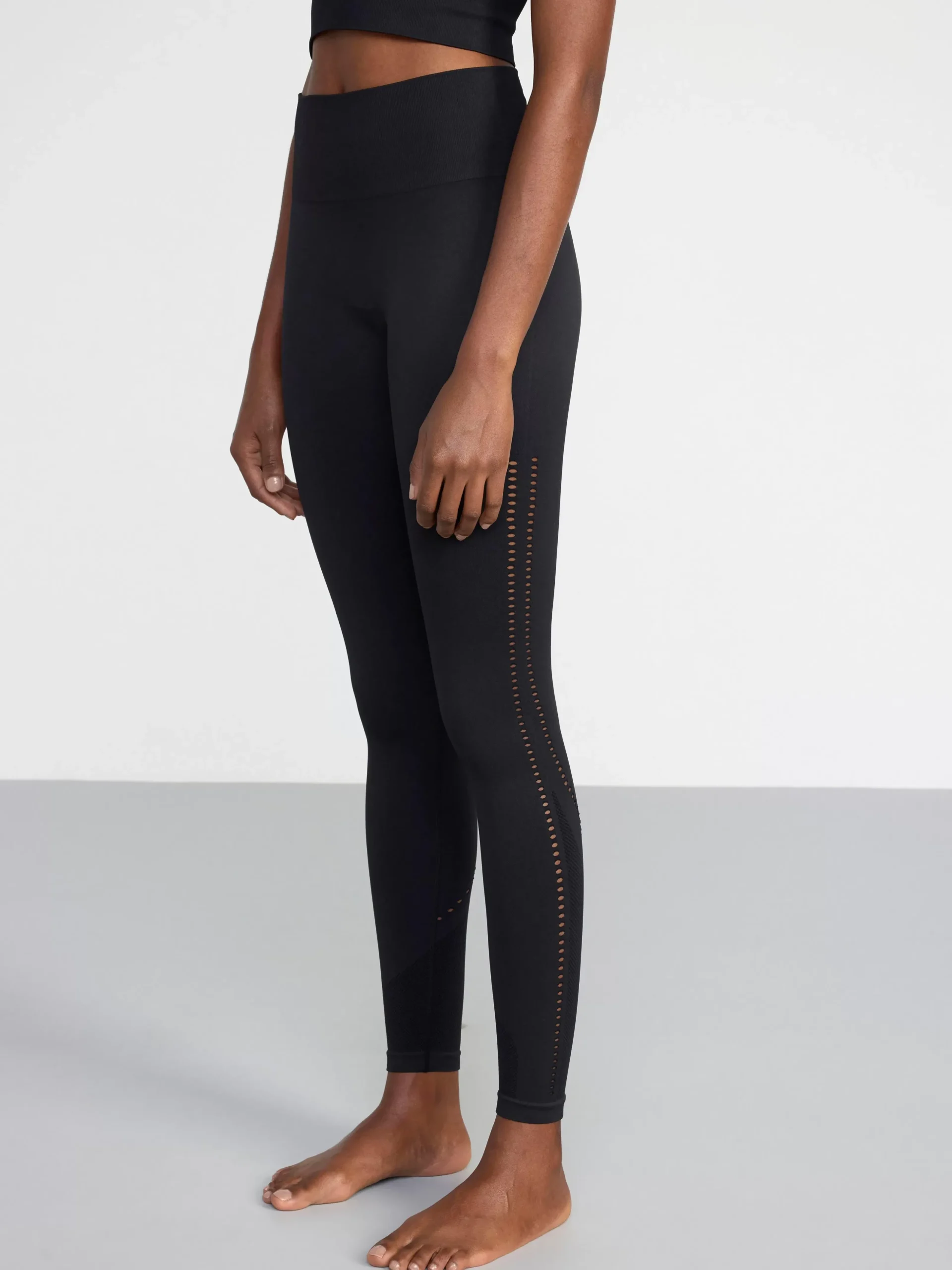 Träningskläder>Lindex Seamless Traningsleggings Med Haldetaljer Black