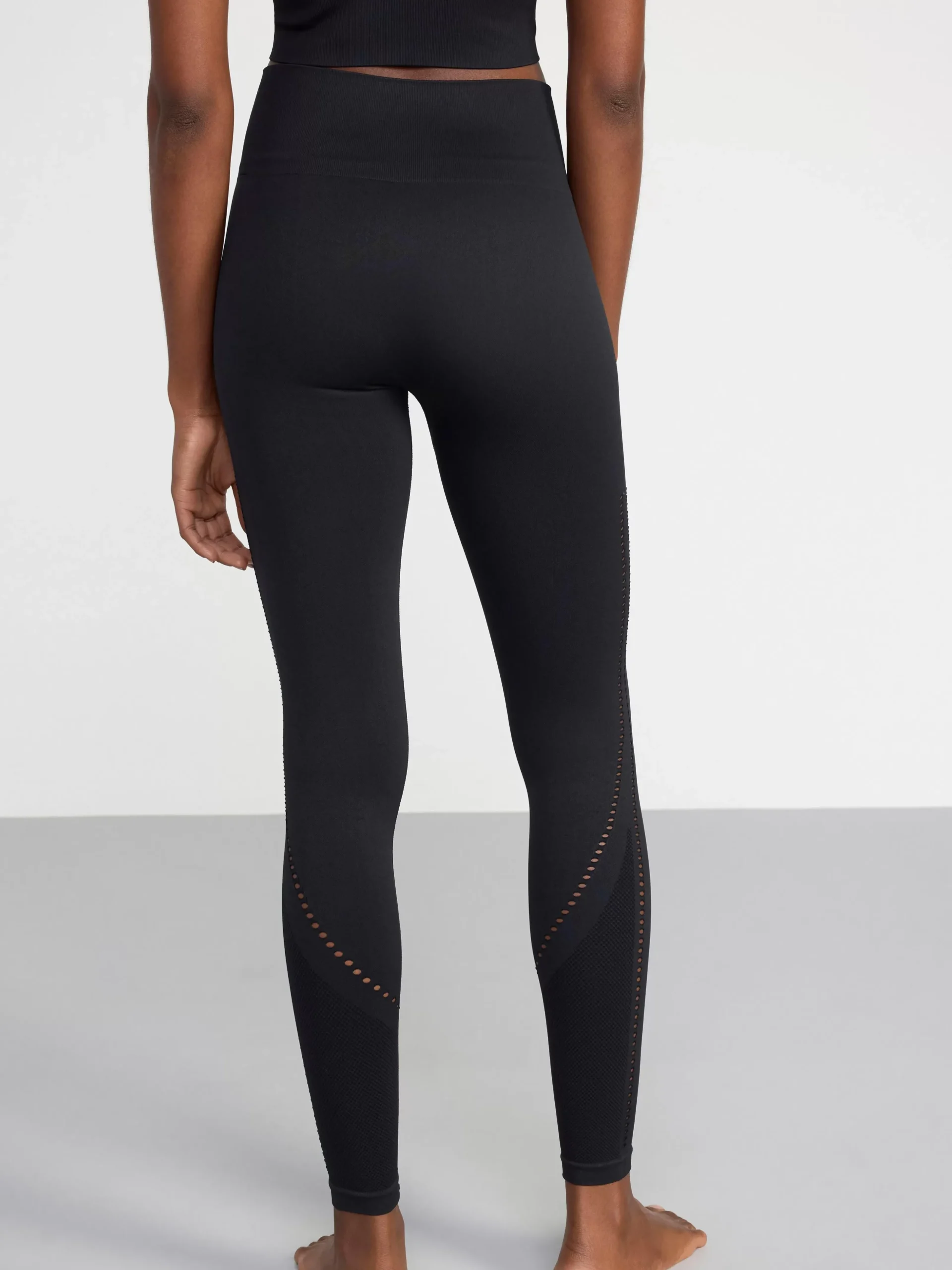 Träningskläder>Lindex Seamless Traningsleggings Med Haldetaljer Black