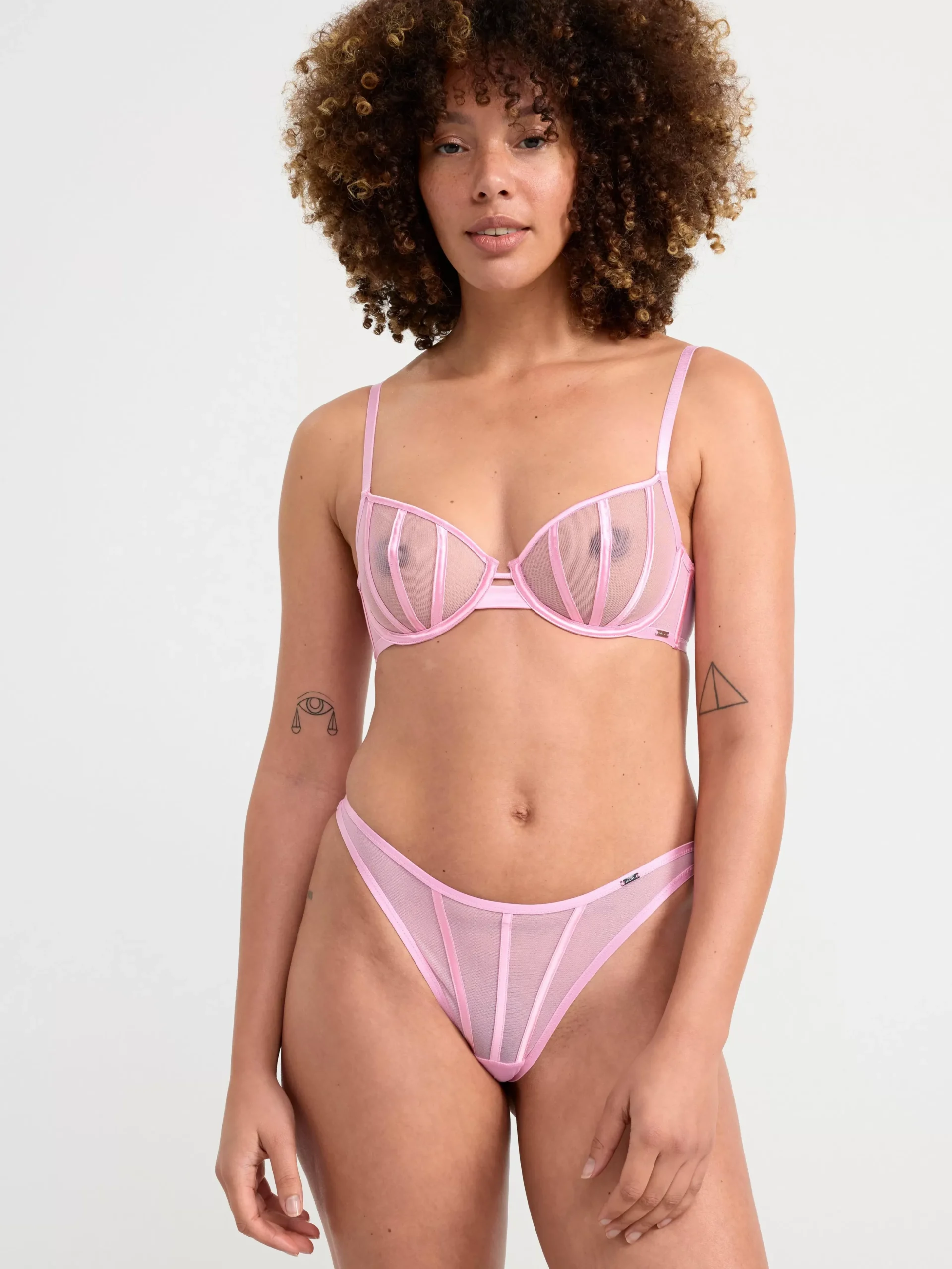 Bh>Lindex Senna Ovadderad Bh Med Mesh Light Pink