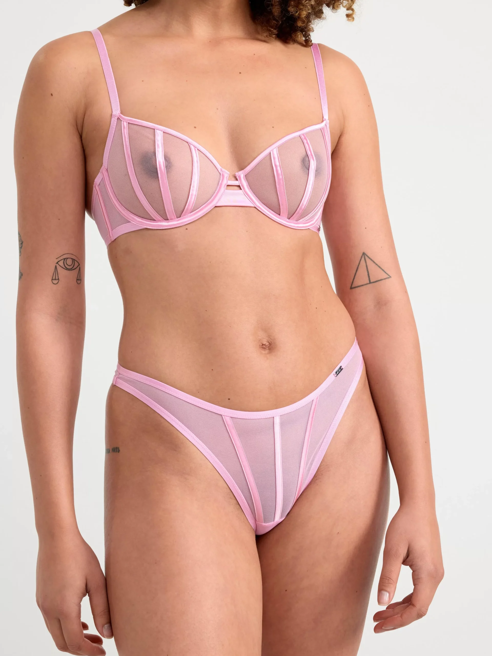 Bh>Lindex Senna Ovadderad Bh Med Mesh Light Pink