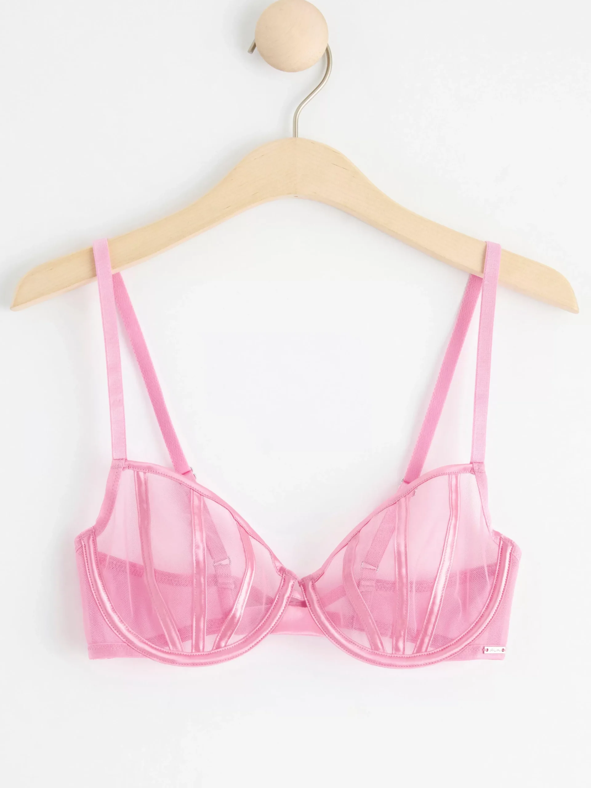 Bh>Lindex Senna Ovadderad Bh Med Mesh Light Pink
