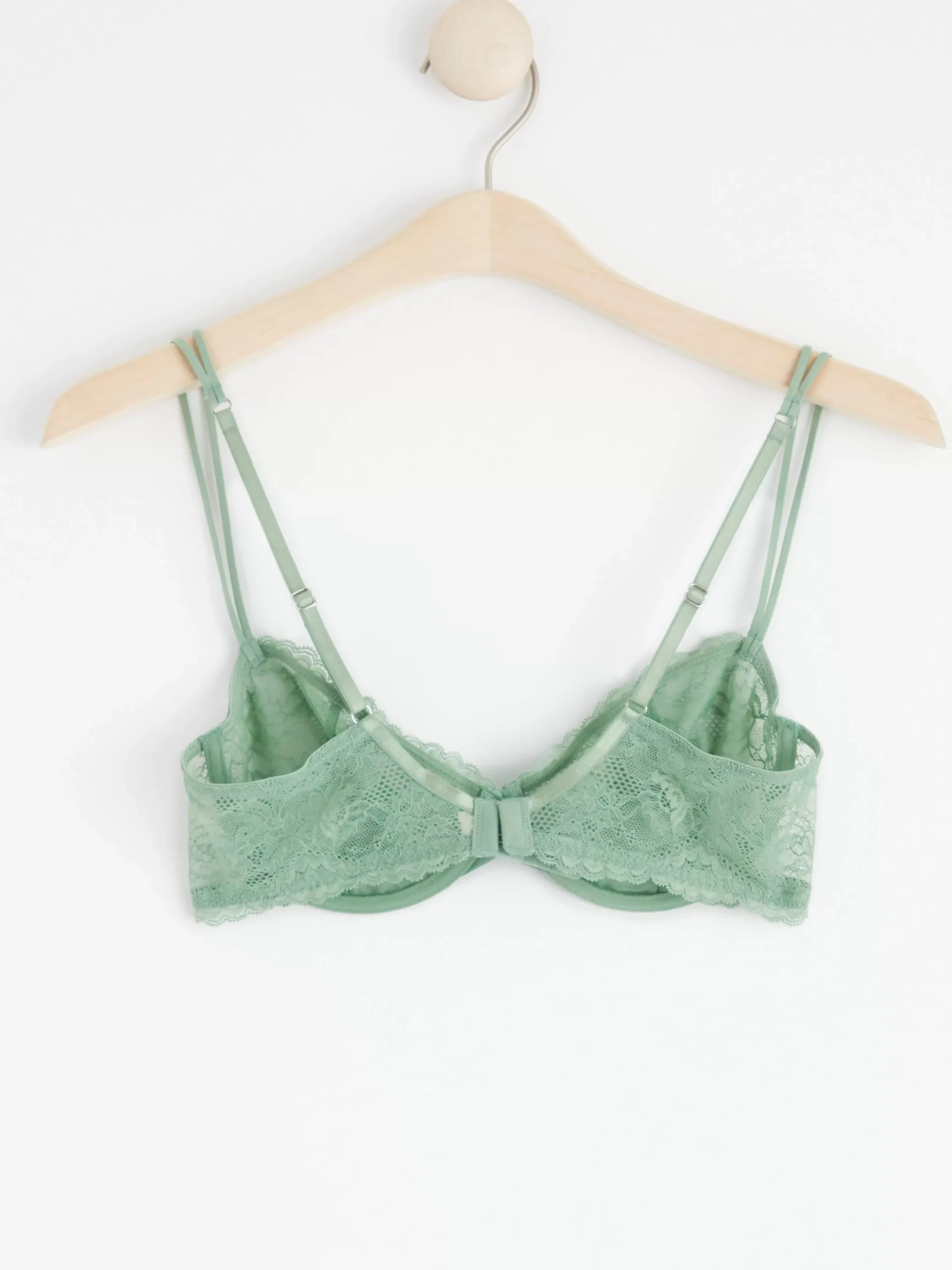 Bh>Lindex Senna Ovadderad Bh Med Spets Light Dusty Green