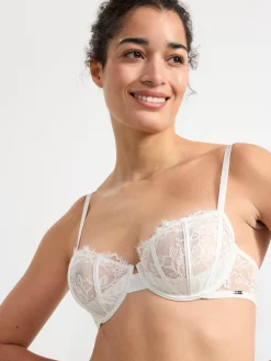 Bh>Lindex Senna Ovadderad Bh Med Spets Light White
