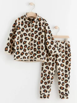 Set>Lindex Set I Fleece Med Jacka Och Byxa Light Beige