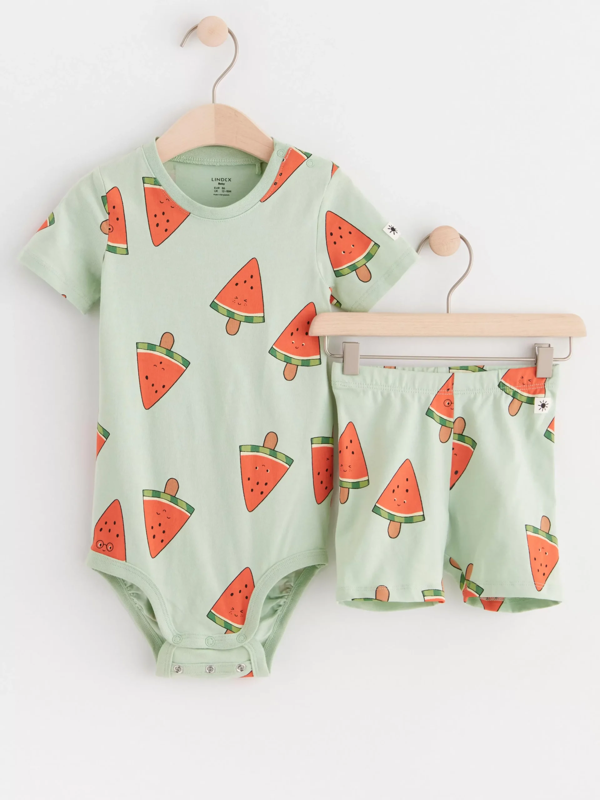 Set>Lindex Set Med Body Och Cykelbyxa Light Green