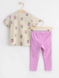 Set>Lindex Set Med Kortarmad Topp Och Leggings Light Lilac