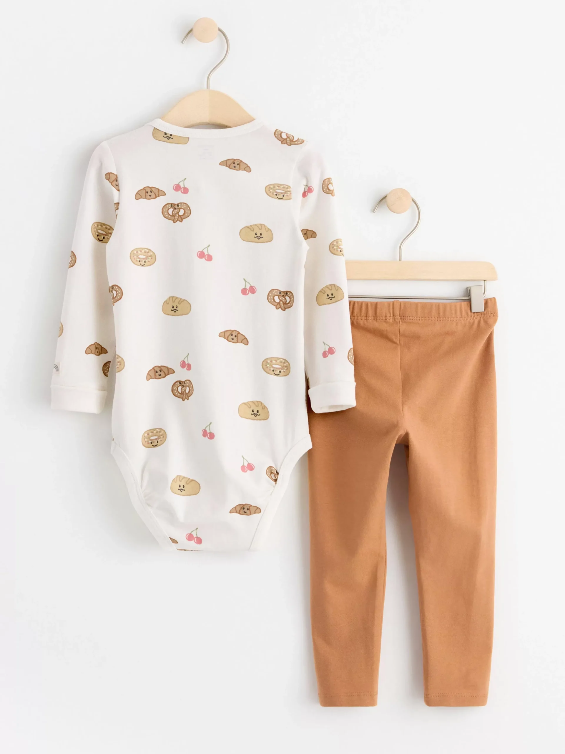 Set>Lindex Set Med Langarmad Body Och Leggings Light Dusty White