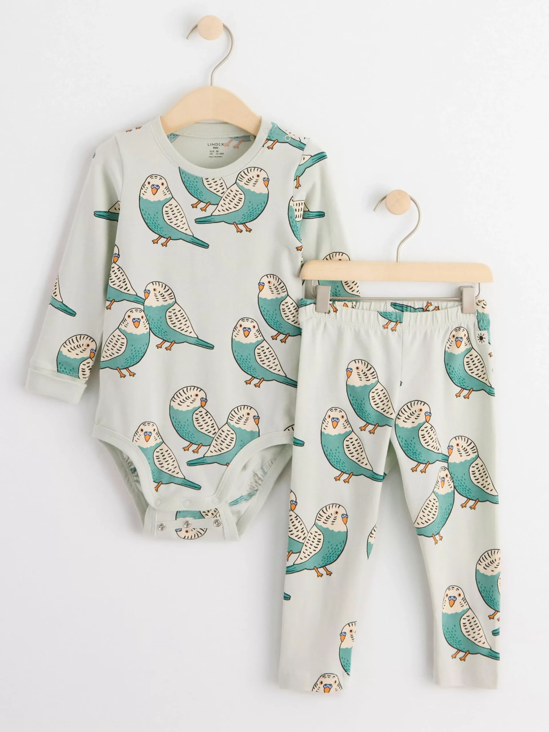 Set>Lindex Set Med Langarmad Body Och Leggings Light Aqua