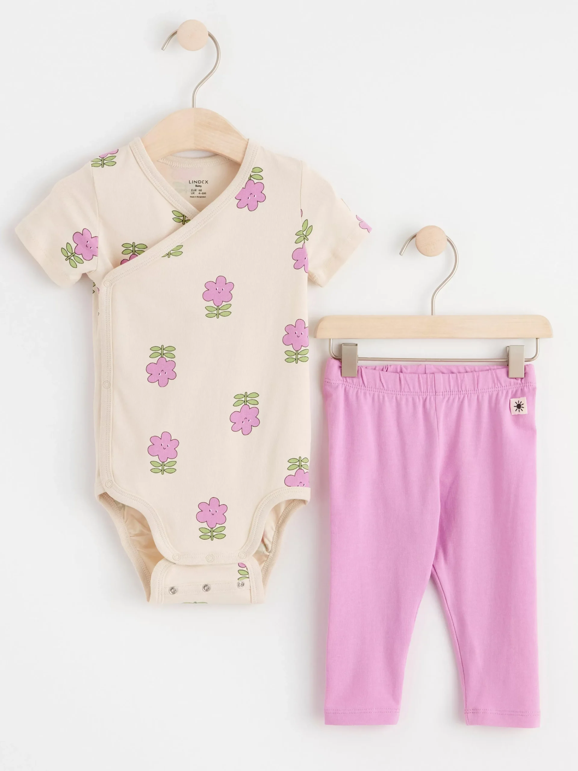Set>Lindex Set Med Langarmad Body Och Leggings Light Lilac
