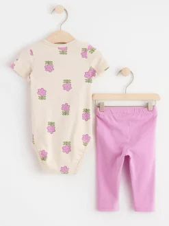 Set>Lindex Set Med Langarmad Body Och Leggings Light Lilac