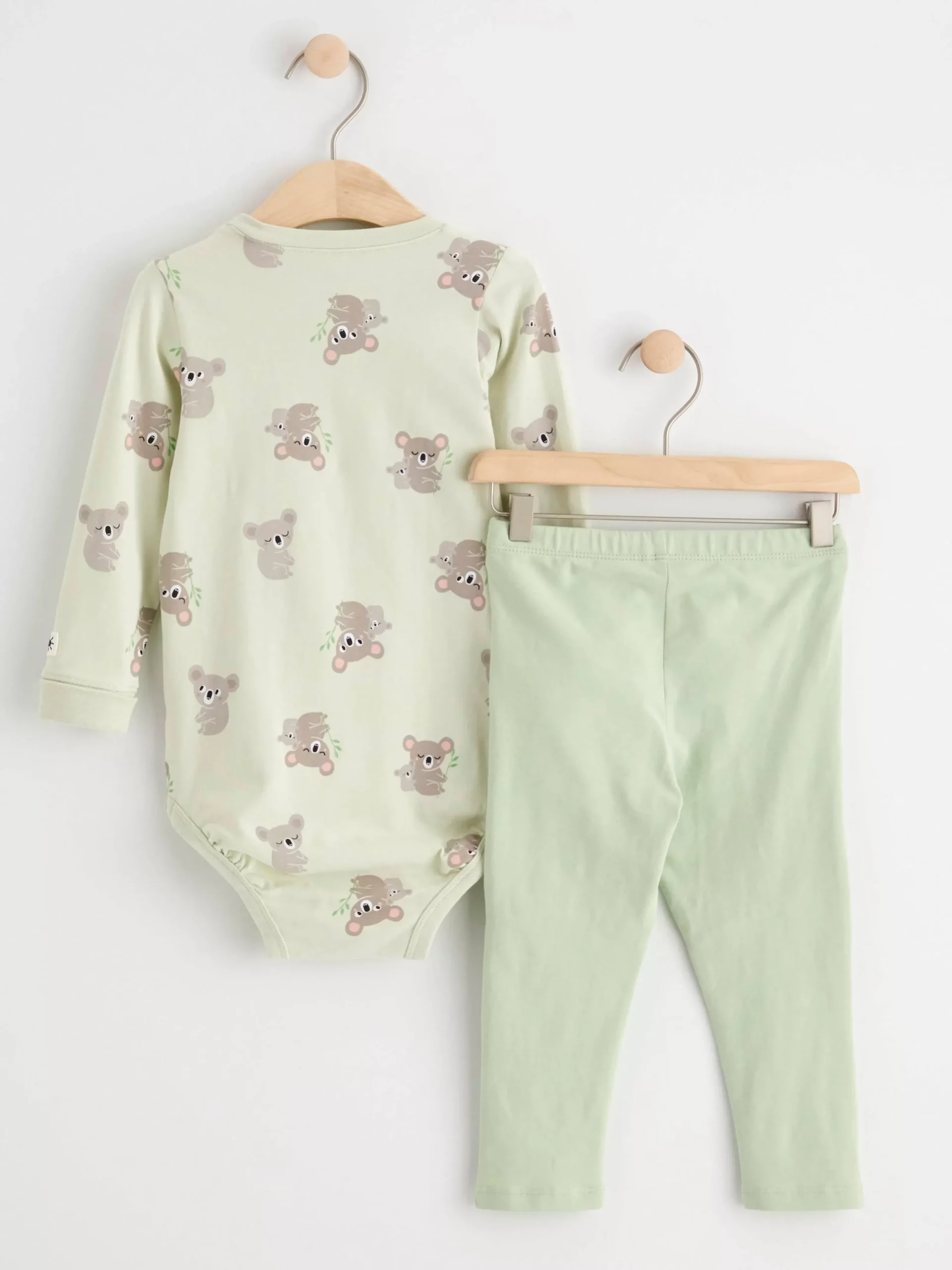 Set>Lindex Set Med Langarmad Body Och Leggings Light Green