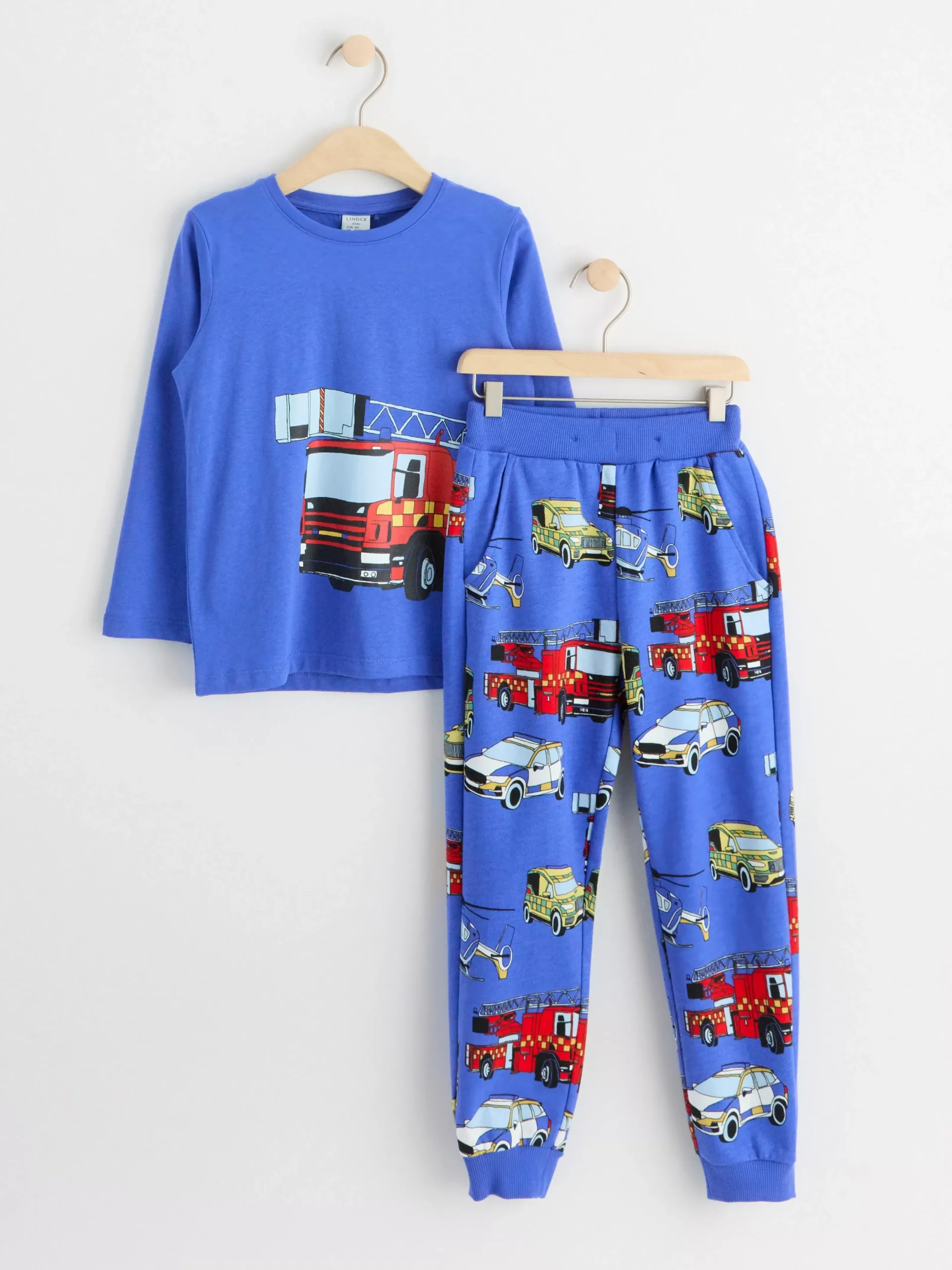 Toppar & T-Shirts>Lindex Set Med Langarmad Topp Och Mjukisbyxor Dk Blue