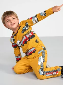 Toppar & T-Shirts>Lindex Set Med Langarmad Topp Och Byxa Dusty Yellow