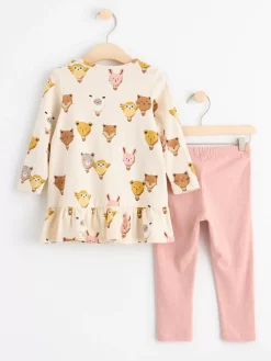 Set>Lindex Set Med Langarmad Tunika Och Leggings Light Beige