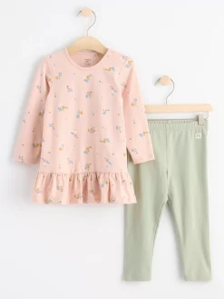 Set>Lindex Set Med Langarmad Tunika Och Leggings Light Dusty Pink