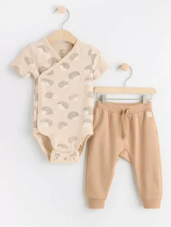 Set>Lindex Set Med Omlottbody Och Byxa Light Beige