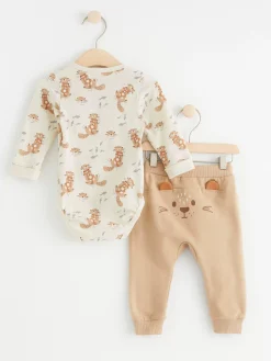 Set>Lindex Set Med Omlottbody Och Byxa Light Beige