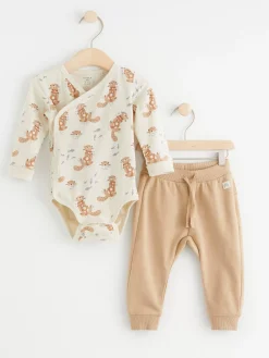 Set>Lindex Set Med Omlottbody Och Byxa Light Beige