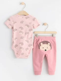 Set>Lindex Set Med Omlottbody Och Byxa Light Pink