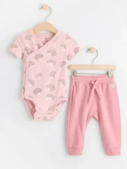 Set>Lindex Set Med Omlottbody Och Byxa Light Pink